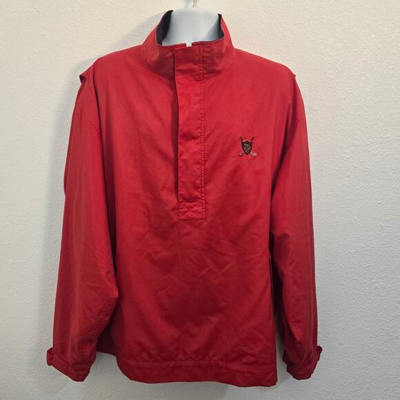 Polo by Ralph Lauren Vintage Men's Red Golf Windbreaker Pullover 1/4 Zip Size XL - Picture 1 of 8